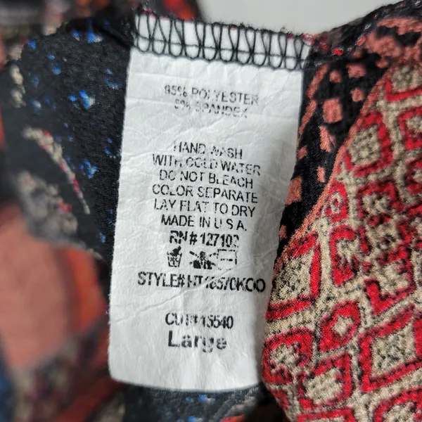 PinkBlush Womens‎ Kimono Cover Up Size L Black Brown Bandana Paisley Print Open - Image 8