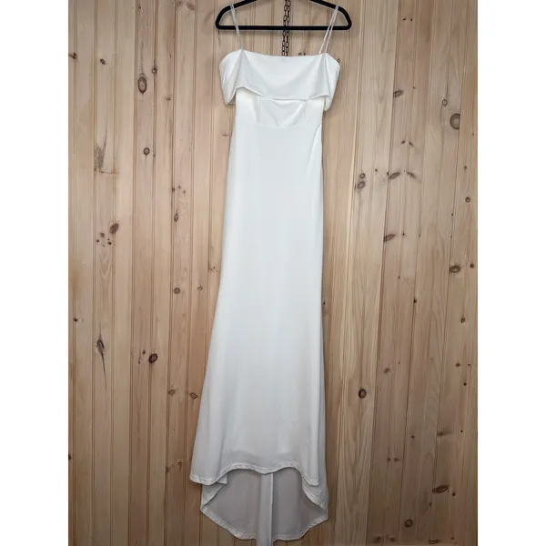 Lulus Exceptional Romance White Off-the-Shoulder Mermaid Dress Bridal Large - Image 3