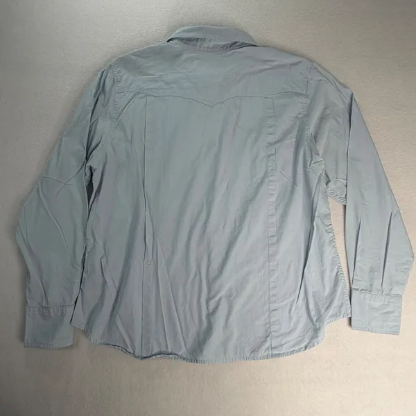 Roper Womens XL Light Blue Cotton Western Pearl Snap Long Sleeve Shirt Cowgirl - Image 6