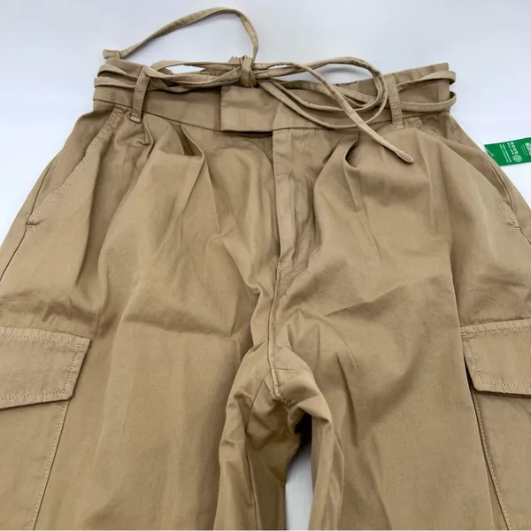 GAP Women's 6 Pocket Tan 100% Cotton Cargo Pants Double Belt-Size 4 - Image 7