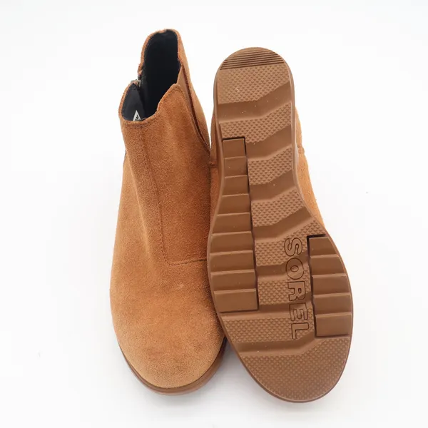 Sorel Ankle Boots Womens 8 Lolla II Tan Suede Wedge Side Zip Excellent - Image 7