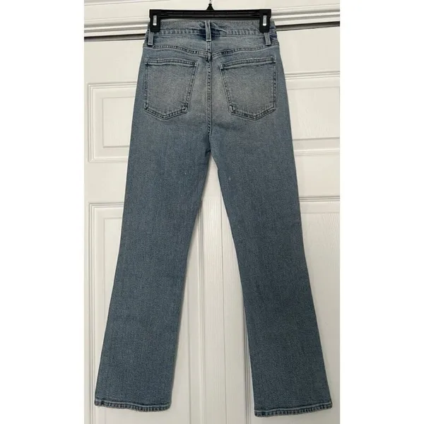 Pistola High Rise Straight Ankle Leg Vintage Denim Exposed Button Fly Size 26 - Image 3