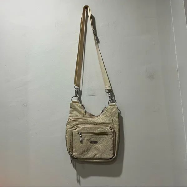 Baggallini Organizer‎ Bag Crossbody Messenger Multi Pockets Beige Designer EUC - Image 2
