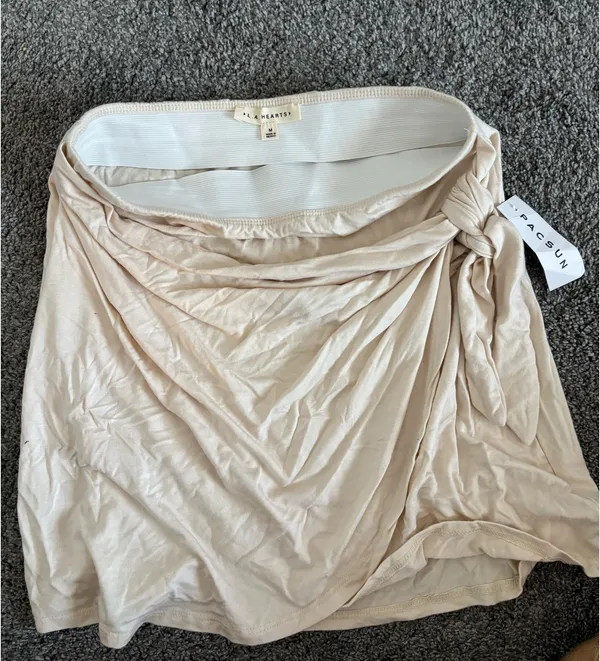 PacSun Beige Beachy Wrap Skirt - Image 3