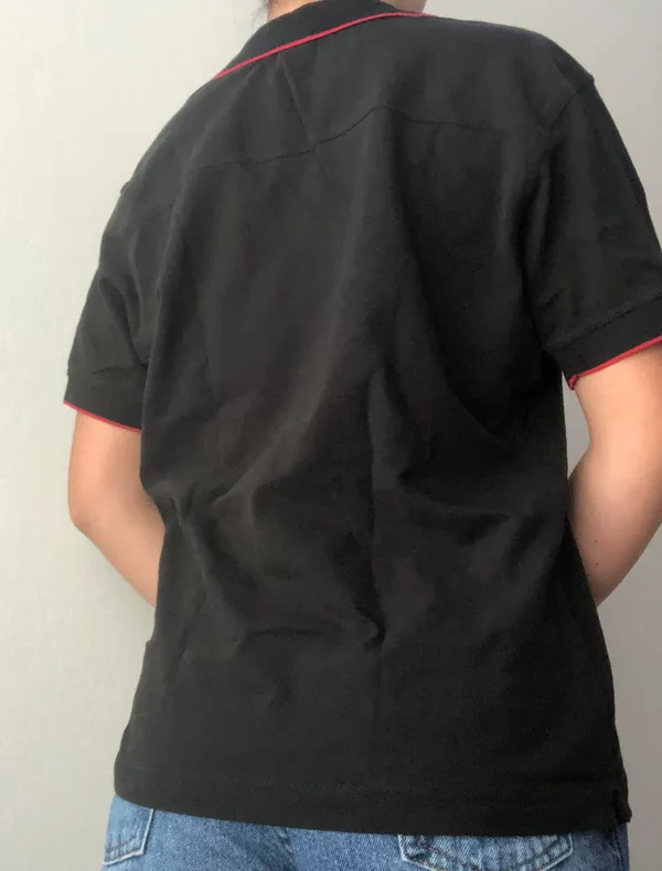 vintage black polo collar shirt - Image 3