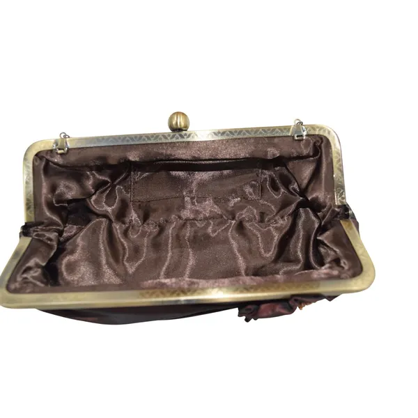 Brown‎ Beaded Evening Bag Party Clutch Purse Formal Occasion Chain Strap - Image 6