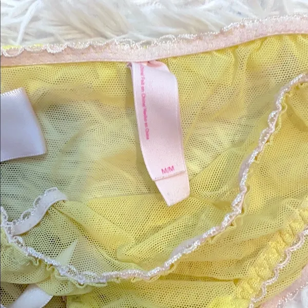 Victoria's Secret Yellow & pink Sheer Chemise & panty - Image 9
