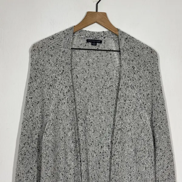 American Eagle Knit Cardigan Sweater Size L Gray Open Front Knit Cozy Comfort - Image 3