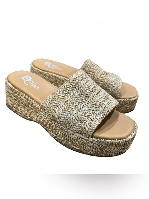 Seychelles Driftwood Raffia Platform Slide Sandals Size 8 EUC - Image 2