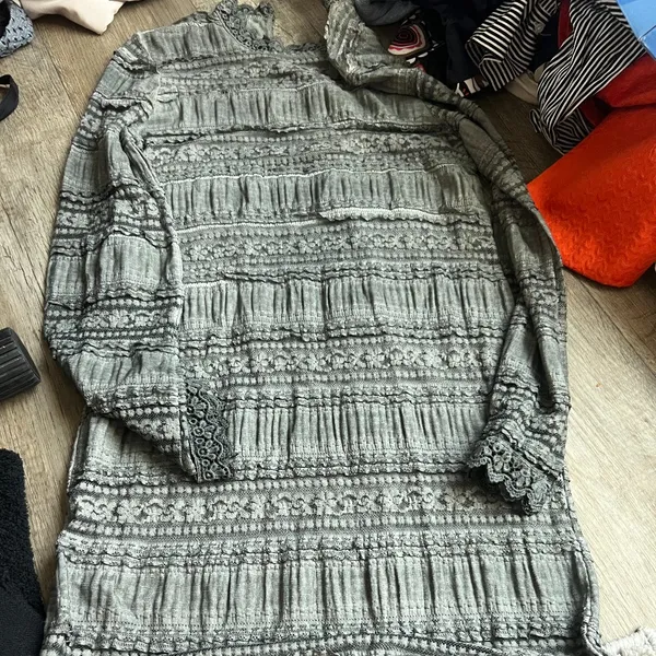 POL Elegant Dark Gray Fully Lined Lace &‎ Crochet Dress size smal - Image 8