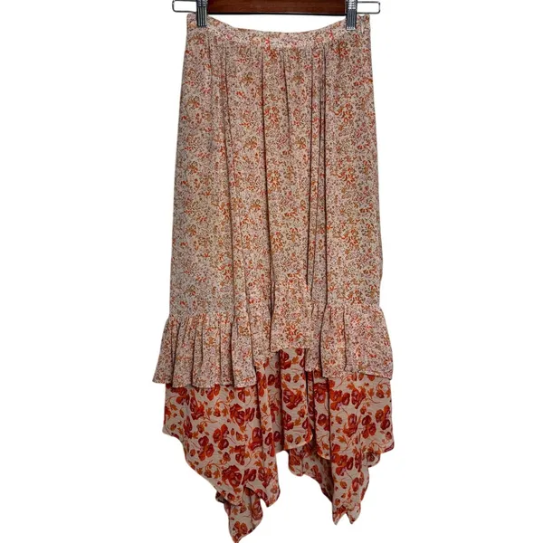 Free People Zuma Floral Tiered Skirt Women‘s Sz. 0 - Image 4
