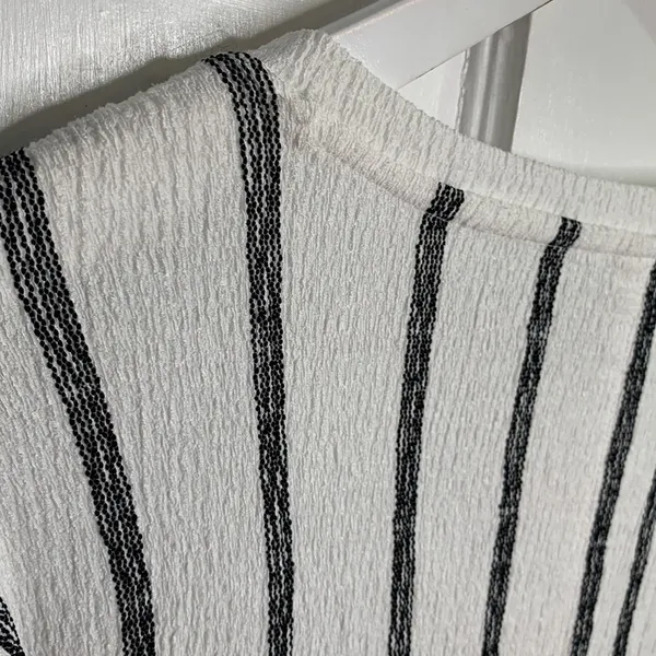 Anthropologie Willa Stripe V Neck Textured Boho Long- sleeve Top W-040 Sz S - Image 9