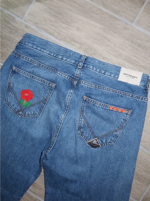 Roy Rogers blue ankle embroidered jeans Size 28 - Image 7