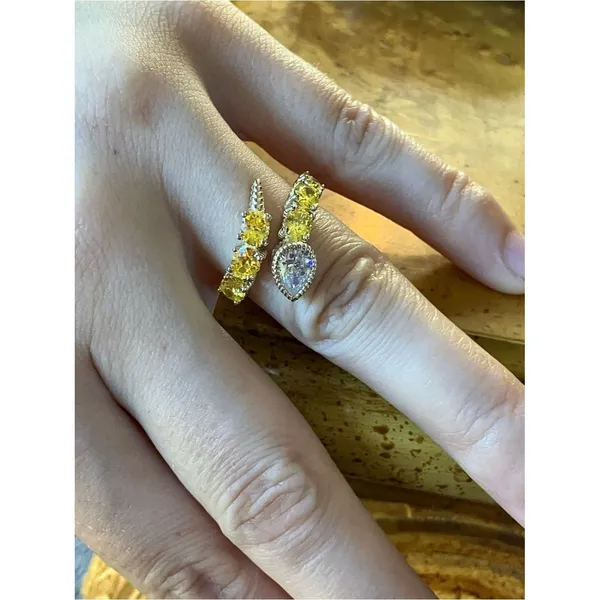 Judith Ripka Simulated Diamond Ring Size 7 - Image 3