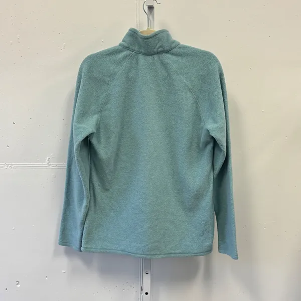 Eddie Bauer‎ Women's Quarter Zip Fleece Pullover Aqua Blue Medium Raglan Sleeve - Image 2