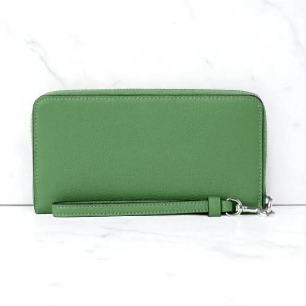 Coach Long Zip Around Wallet in Soft Green Leather C4451 - Image 2