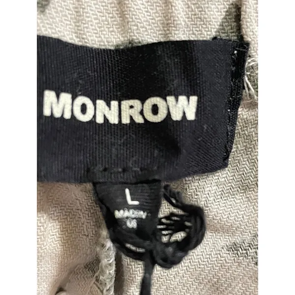 Monrow · Star Camo Joggers · Size Large · 100% Cotton Elastic Waist · Green Tea - Image 11
