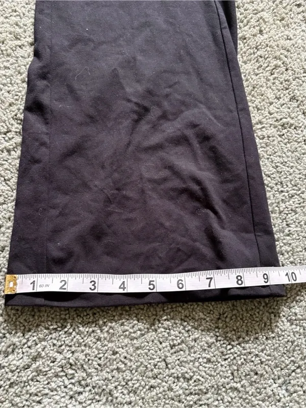 Lauren Ralph Lauren Black Flare Wide Leg Mid Rise Leggings Yoga Pants Womens L - Image 4