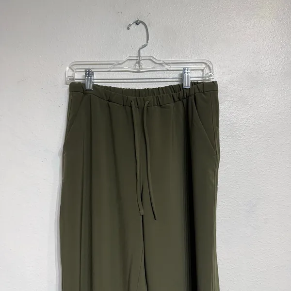 Athleta Olive Green Snap Side Drawstring Pants Sz XS - Image 3