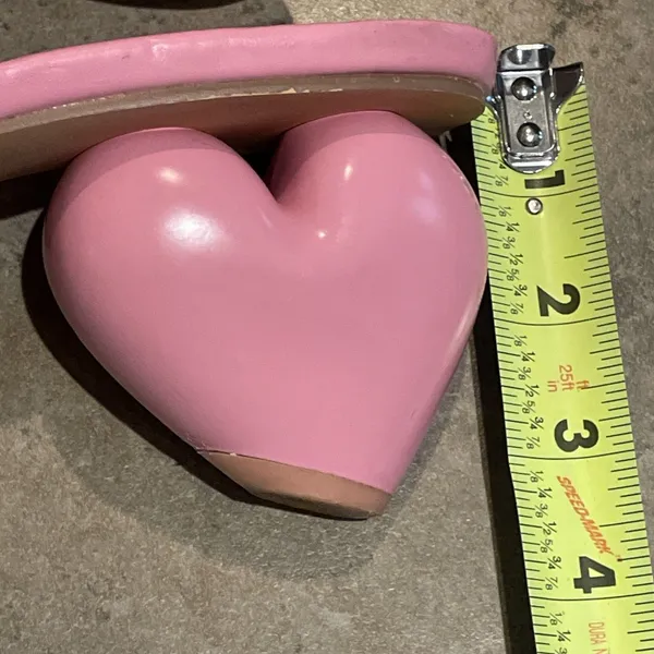 SHEIN Pink Sculptural Heart Heel Mule Sandals Womens 9 Square Toe Slides - Image 12