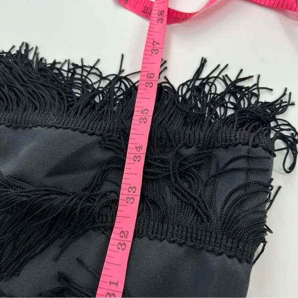 JS Collections Vintage fringe dress black‎ sz 8 flapper - Image 4