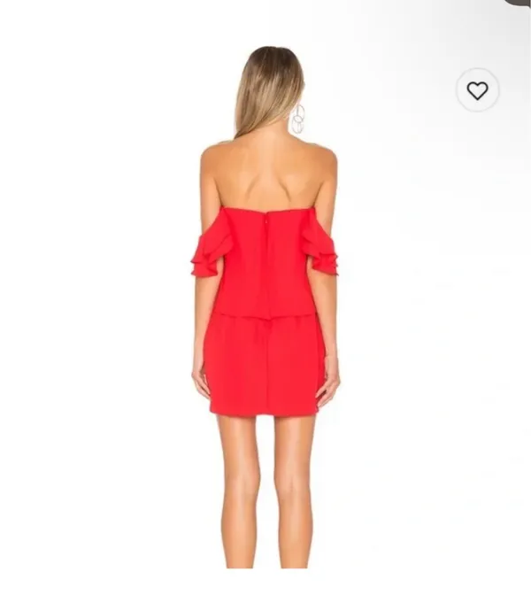 Amanda Uprichard Red Off The Shoulder Mini Dress - Image 2