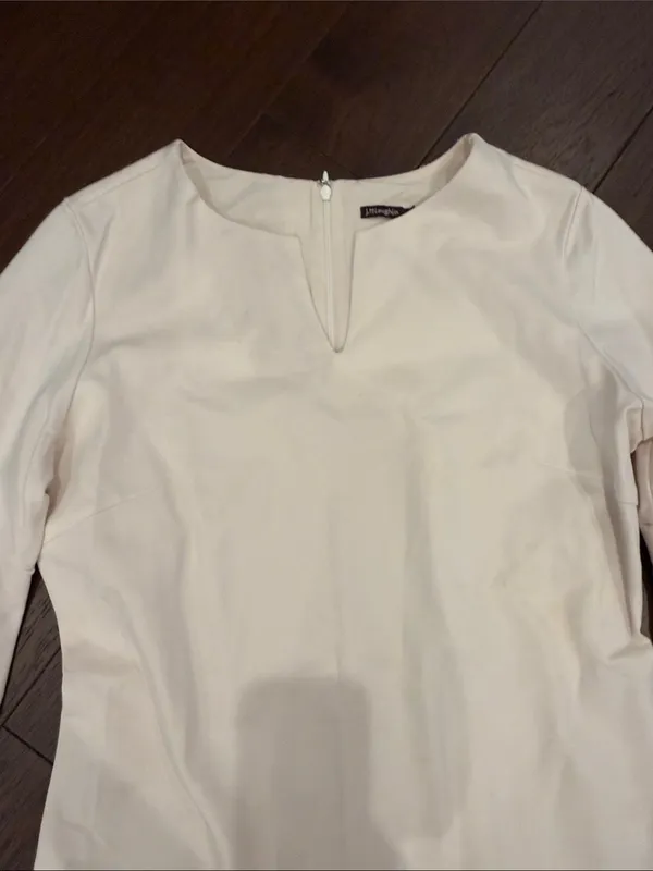 J. McLaughlin Cream Tiered-Ruffle Shift Dress Size Large - C54-112 - Image 3