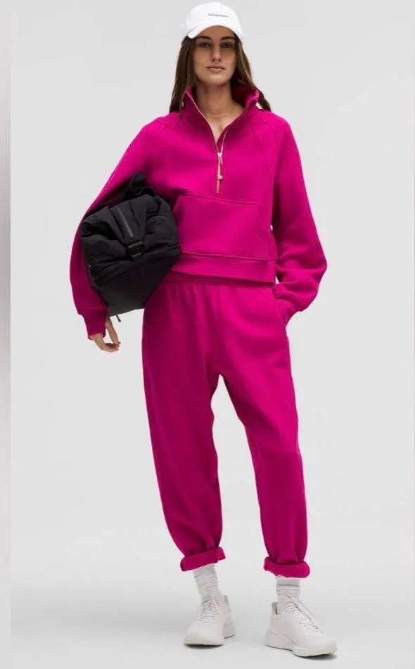 Lululemon NWT Scuba Oversized Funnel Neck Half Zip Ripened Raspberry Gold M L - Image 5