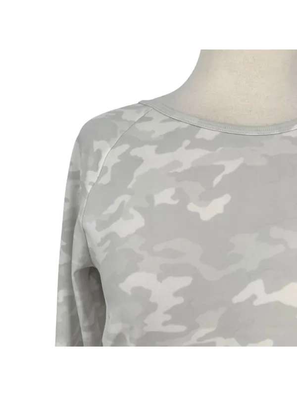Spanx Better Base Crew Long Sleeve Camo Print Athleisure Activewear Top Large - Image 3
