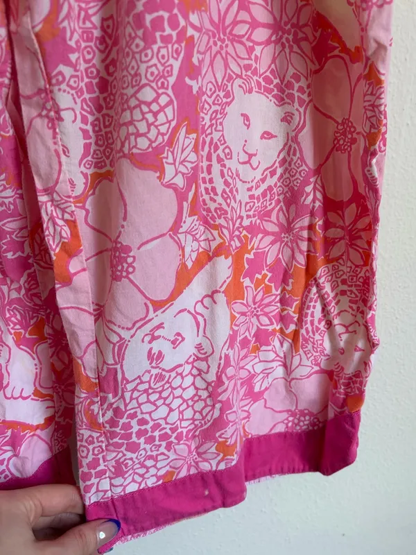 Lilly Pulitzer Pink & Orange Wild Cat Print Pajama Pants - Image 3