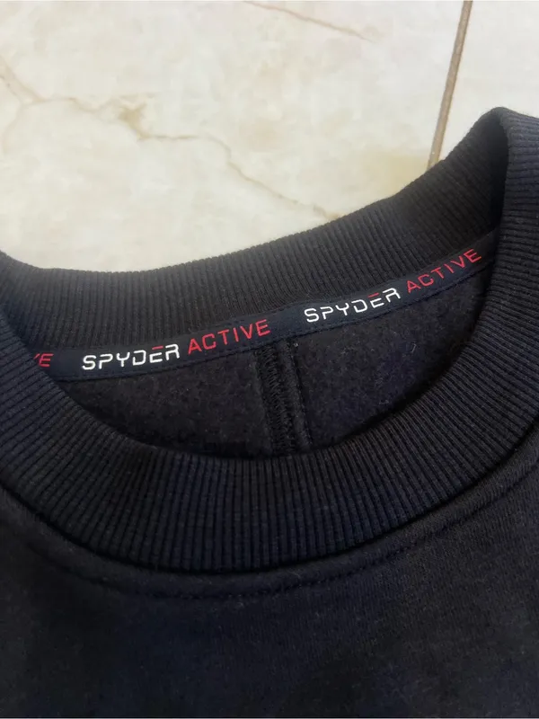 NEW Spyder Active Black Cropped Sweatshirt Size Medium - Image 2
