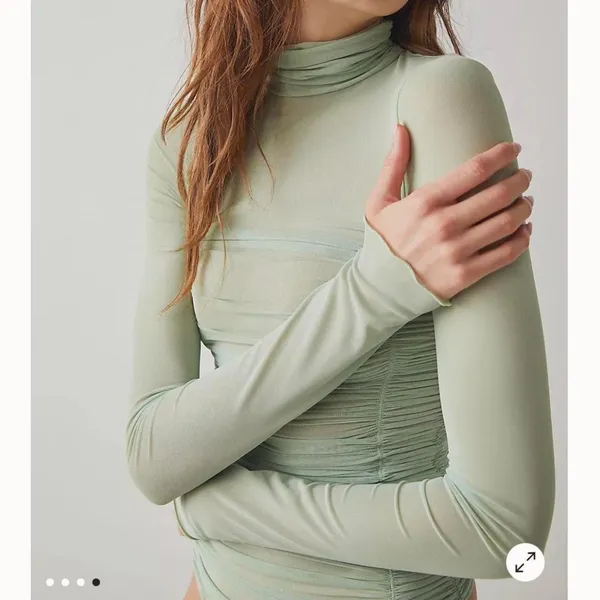 Free People intimately fp under it all long sleeve bodysuit NWT green - Image 5
