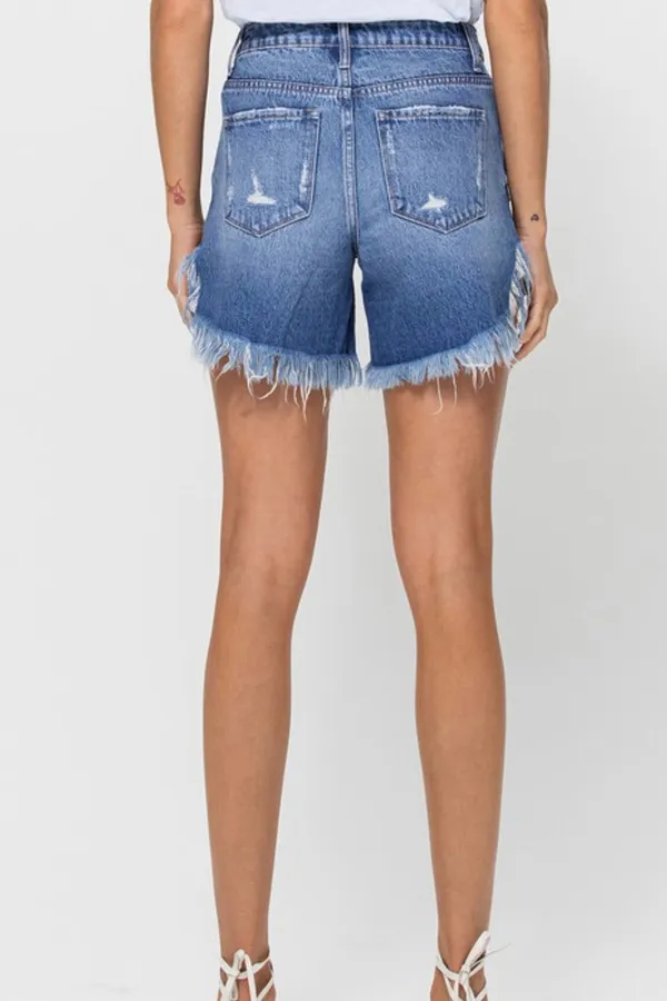 Vervet By Flying Monkey Harmonious Hi-Rise Distressed 6” Jean Shorts - Image 4