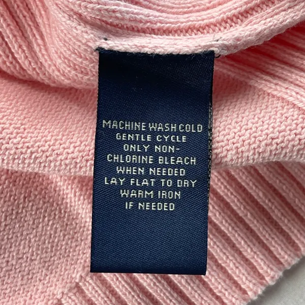 Polo Jeans Company Ralph Lauren Pink‎ Cotton Long Sleeve Turtleneck Sweater XL - Image 3