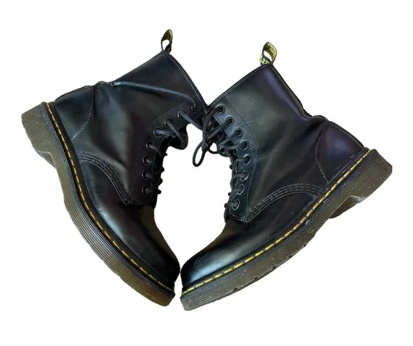 DR MARTENS 1460 Smooth Leather Lace Up Boots Black Ladies size 6 - Image 3