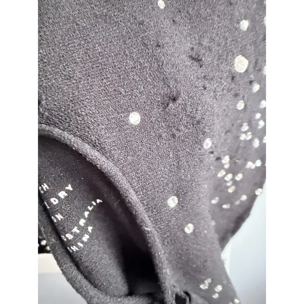 White Fox Black Silver Sequin Strapless Maxi Dress Cutout Going Out One Size - Image 3