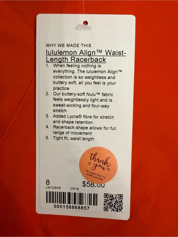 Lululemon Align Waist Length Racerback - Image 3