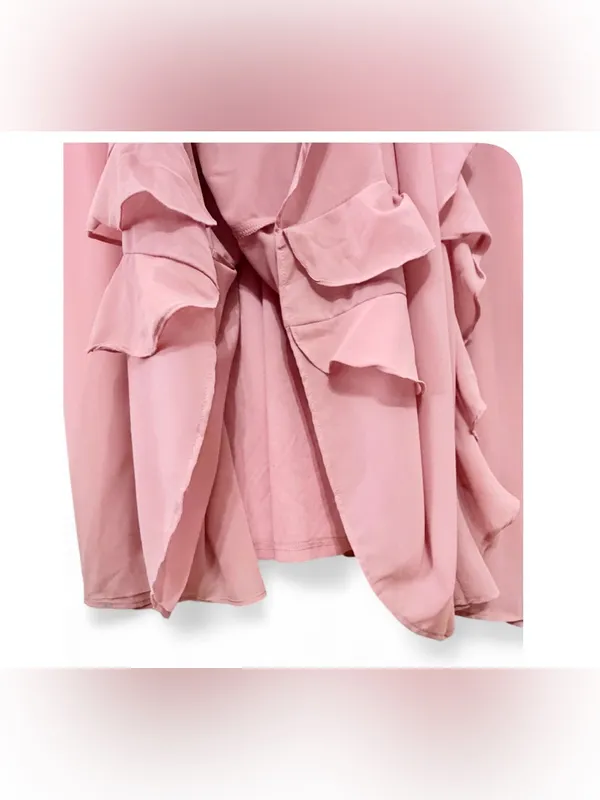 NWT Lulus Women’s Alorna Rose Pink Sleeveless Ruffled V-neck Maxi Dress Size L - Image 12