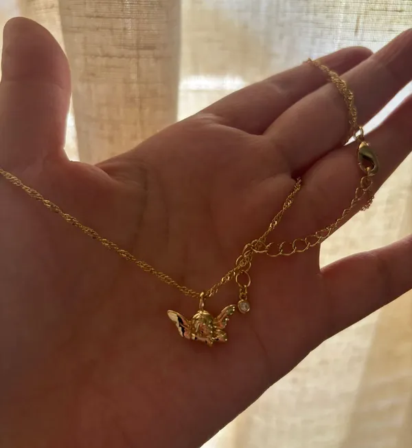 Brandy Melville Gold Cherub angel necklace - Image 2