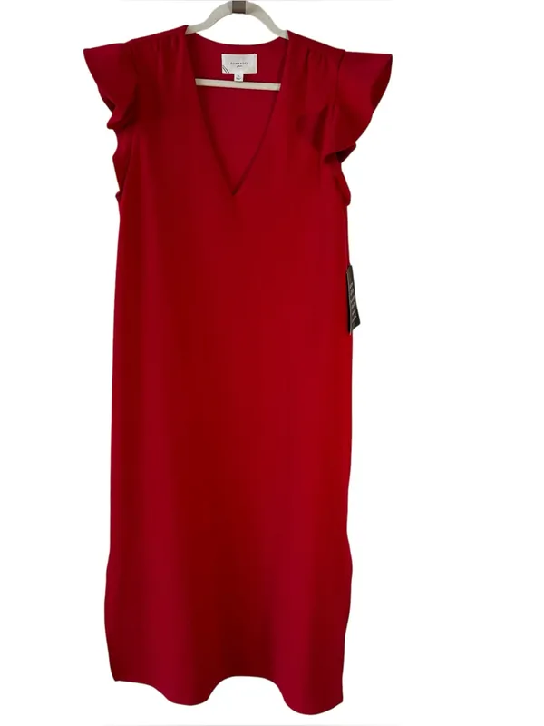 Pomander Place Tuckernuck Miko Flutter Sleeve Maxi Dress Red XL V-Neck NWT - Image 2