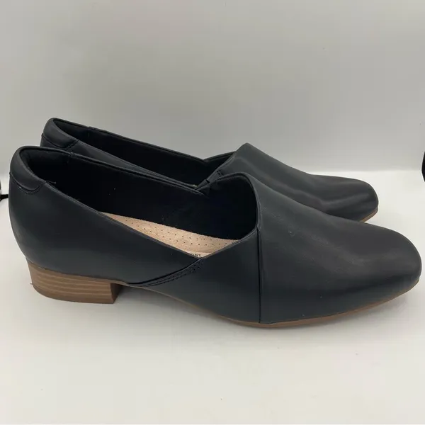 Clarks wide Juliet Palm black grain leather loafers women’s Size 7 1/2 - Image 6