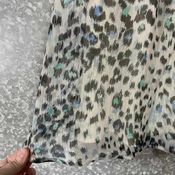 Ann Taylor LOFT Women's Indie Boho Leopard Print Top - Size Medium - Metallic - Image 3