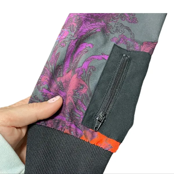 Fabletics‎ Bomber Jacket Floral Full Zip Lightweight Purple, Women's. Size: L - Image 7