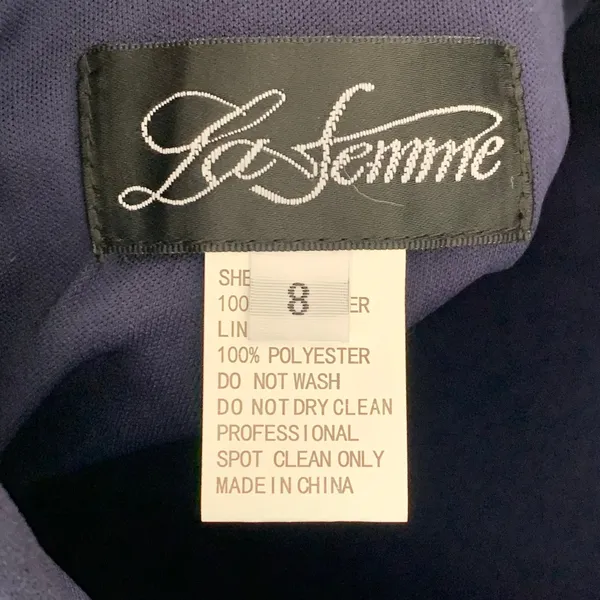 NWT La Femme 28835 Strapless Leg‎ Slit Double Strap Back in Navy Blue - Image 9