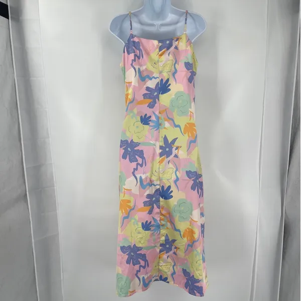 Chi Chi Satin Slip Dress Sz 10 Y2K Coquette Pastel Florall Festival Maxi Resort - Image 6