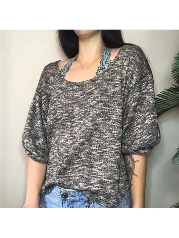 📦 Free People Beach Marled Grey Pullover Sweater - Image 2