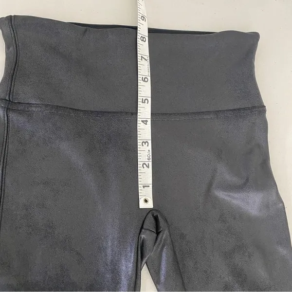 Spanx Shape Black Faux Leather Look at Me Now Fall Winter Leggings Pants Small - Image 10