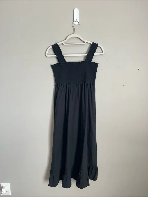 RAILS Black Organic Cotton Blend Smocked Dress Sz M - Image 5