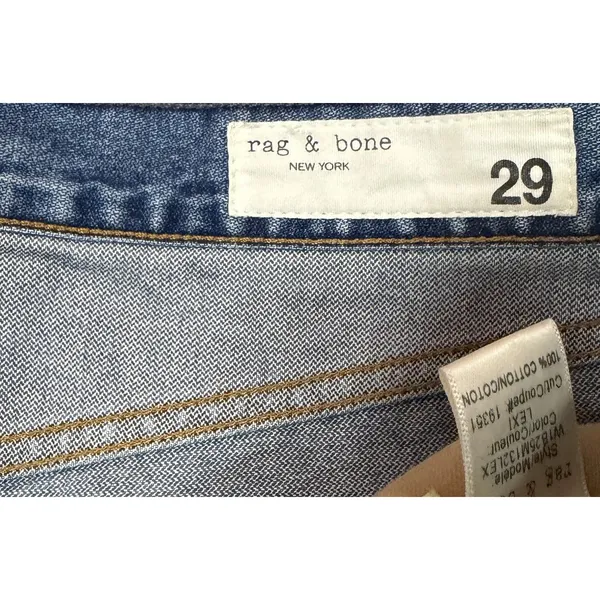 Rag & Bone Suji Denim Skirt Lexi Medium Wash Size 29 Raw Hem - Image 6