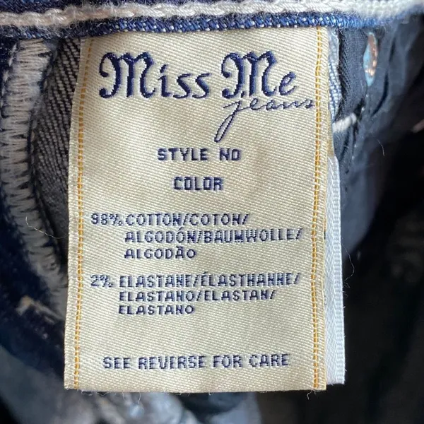 Miss Me Jeans Women's Size 26 boot cut Denim Embellished trim flap‎ Pockets - Image 12